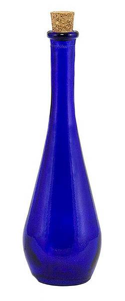 BIH Collection - BIH Collection Recycled Glass Cobalt Teardrop Bottle with Cork 120 cc