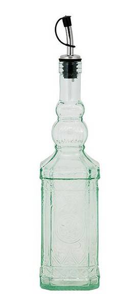 BIH Collection - BIH Collection Recycled Glass Ornate Square Bottle with Pour Spout 23 oz
