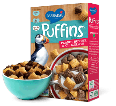 Barbara's Bakery - Barbara's Bakery Cereal Puffins Peanut Butter & Chocolate 10.5 oz (12 Pack)