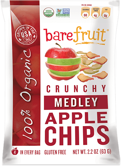 Bare Fruit - Bare Fruit Medley Apple Chips Organic 63g (6 Pack)