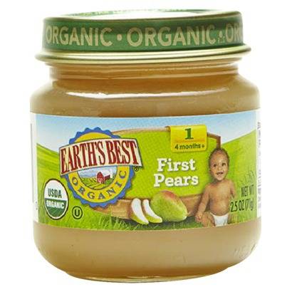 Earth's Best  - Earth's Best Baby Foods Organic First Pears 2.5 oz (12 Pack)