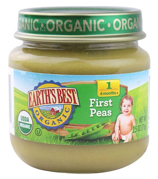 Earth's Best  - Earth's Best Baby Foods Organic First Peas 2.5 oz (12 Pack)