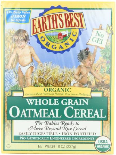 Earth's Best  - Earth's Best Baby Foods Organic Oatmeal Cereal 8 oz (12 Pack)