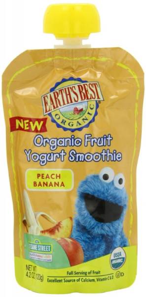 Earth's Best  - Earth's Best Baby Foods Organic Peach Banana Yogurt Smoothie 4.2 oz (12 Pack)