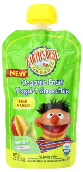 Earth's Best  - Earth's Best Baby Foods Organic Pear & Mango Yogurt Smoothie 4.2 oz (12 Pack)