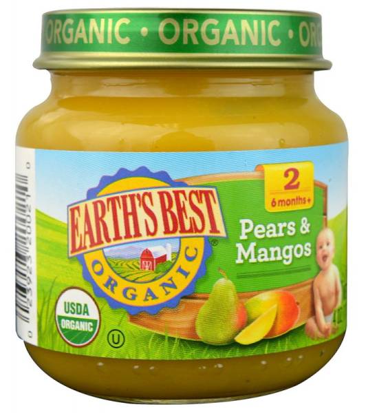 Earth's Best  - Earth's Best Baby Foods Organic Stage 2 - Pears & Mangos (12 Pack)