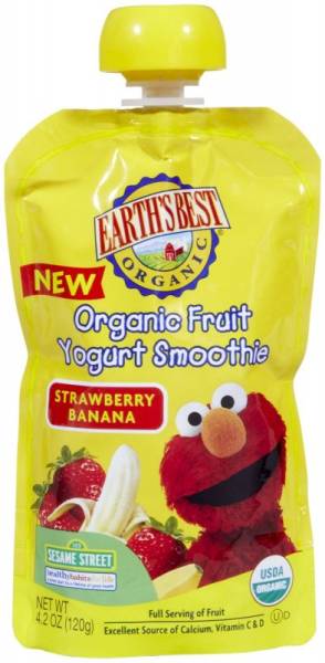 Earth's Best  - Earth's Best Baby Foods Organic Strawberry Banana Yogurt Smoothie 4.2 oz (12 Pack)