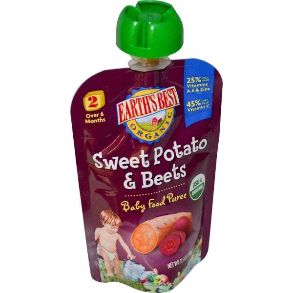 Earth's Best  - Earth's Best Baby Foods Organic Sweet Potato & Beet Pouch 3.5 oz (12 Pack)