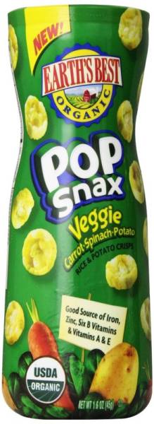Earth's Best  - Earth's Best Baby Foods Organic Veggie Pop Snax 1.6 oz (6 Pack)