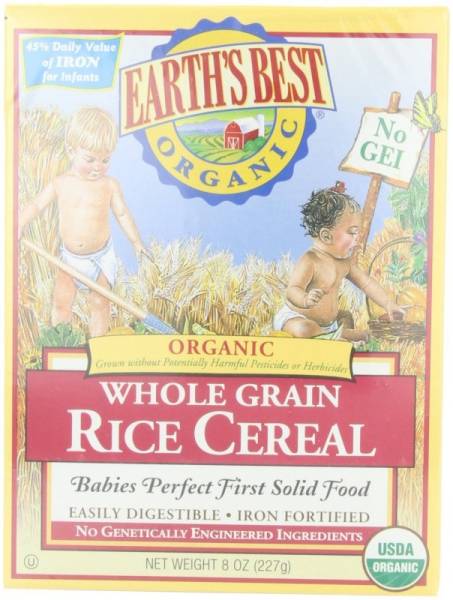 Earth's Best  - Earth's Best Baby Foods Organic Whole Grain Rice Cereal 8 oz (12 Pack)