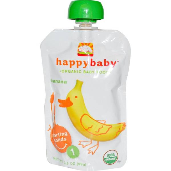 Happy Baby - Happy Baby Organic Baby Food Stage 1 - Starting Solids - Banana 3.5 oz (16 Pack)