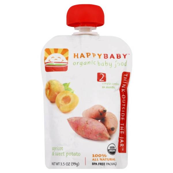 Happy Baby - Happy Baby Organic Baby Food Stage 2 - Apricot & Sweet Potatoe 3.5 oz (16 Pack)