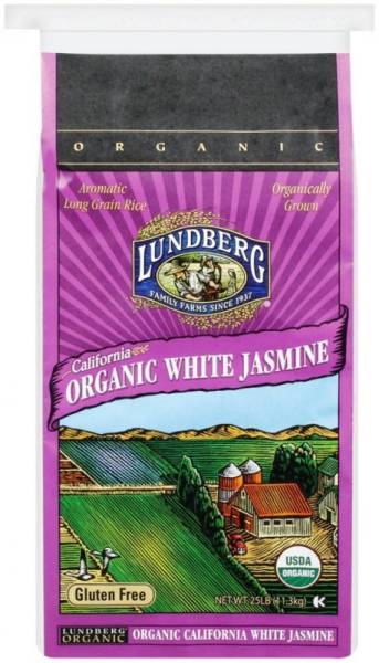Lundberg Farms - Lundberg Farms Organic White California Jasmine Rice 25 lbs