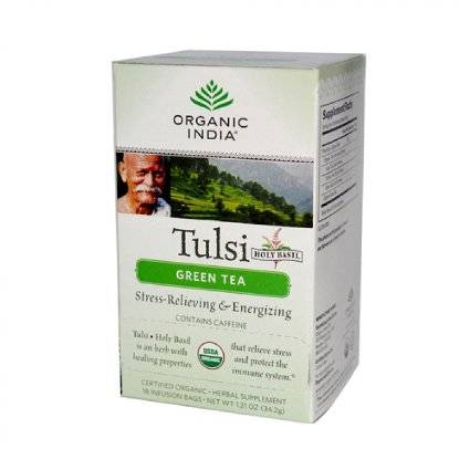 Organic India - Organic India Tulsi Tea Green w/Caffeine 18 bag