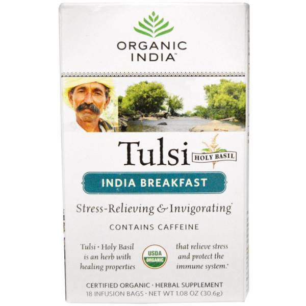 Organic India - Organic India Tulsi Tea India Breakfast w/Caffeine 18 bag
