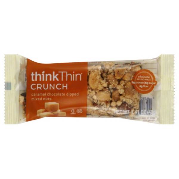 Think Products - Think Products Caramel Crunch Dip Mixed Nuts Thin Bar (10 Pack)
