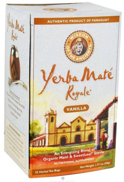 Wisdom Of The Ancients Herbal Teas - Wisdom Of The Ancients Herbal Teas YerbaMate w/Stevia Vanilla Tea 25 bags