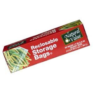 Natural Value - Natural Value Reclosable Quart Storage Bags 25 ct (12 Pack)