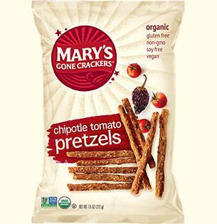 MARY`S GONE CRACKERS - Mary's Gone Crackers Tomato Chipotle Pretzels 7.5 oz (12 Pack)