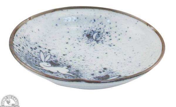 Down To Earth - Plate 4.5" - White with Blue Bunnies