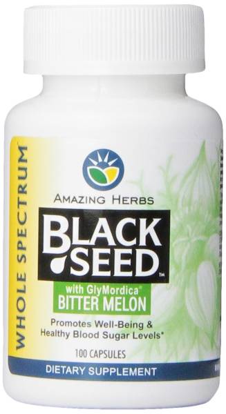Amazing Herbs - Amazing Herbs Black seed with Glymordica Bitter Melon 100 capsule