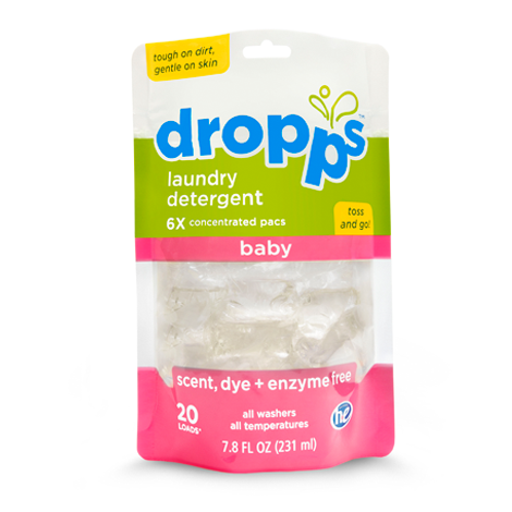 Dropps - Dropps Laundry Detergent for Baby Pacs Scent Dye + Enzyme Free 20 ct
