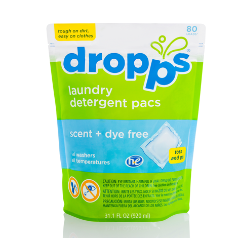 Dropps - Dropps Laundry Detergent Pacs Scent + Dye Free 80 ct