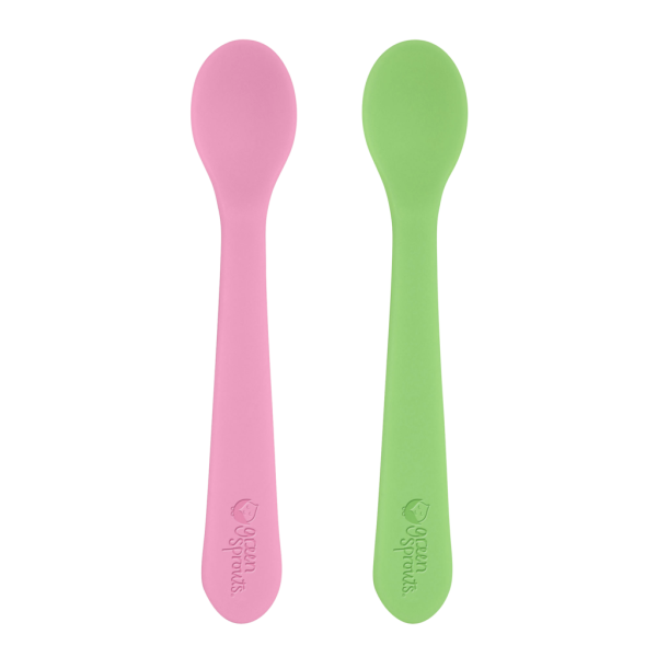 Green Sprouts - Green Sprouts Silicone First Spoon - Pink/Green