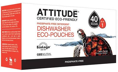 Attitude - Attitude Dishwasher Detergent Eco Pouches 40 pouch