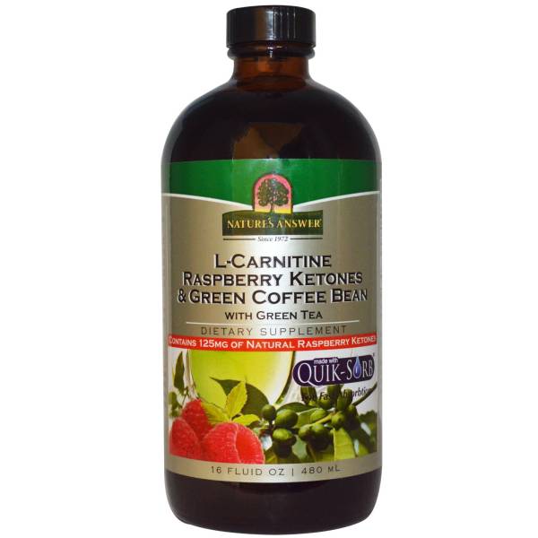 Nature's Answer - Nature's Answer L-Carnitine Raspberry Ketones Green Coffee Bean with Green Tea 16 oz