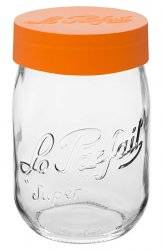 Down To Earth - Le Parfait Screw Top Jar W/ Orange Lid 1 Liter