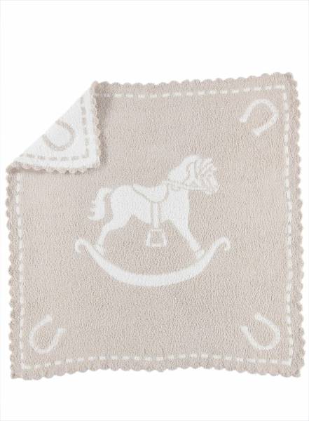Barefoot Dreams - Barefoot Dreams Cozychic Scalloped Receiving Blanket - Rocking Horse