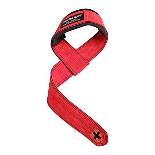 Harbinger - Harbinger Padded Real Leather Lifting Straps - Red