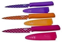 Utensils - Knives - Kuhn Rikon - Kuhn Rikon Colori Polka Dot Paring Knife Set - Purple/Pink/Orange