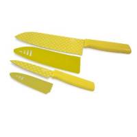 Utensils - Knives - Kuhn Rikon - Kuhn Rikon Colori Art Chef's and Paring Knife Set - Yellow Polka Dot