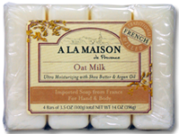 Health & Beauty - Bath & Body - A La Maison - Air Scense French Solid Bar Soap Oat Milk (4 Pack)