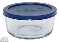 Jars - Storage Jars - Down To Earth - Anchor Round Storage Dish 32 oz - Blue Lid