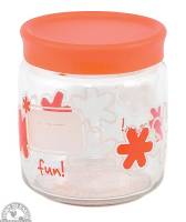 Recycled & Biodegradable - Recycled Glass - Down To Earth - Bormioli Rocco Fun Storage Jar 4.75" - Orange