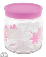 Recycled & Biodegradable - Recycled Glass - Down To Earth - Bormioli Rocco Fun Storage Jar 4.75" - Pink