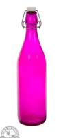 Recycled & Biodegradable - Recycled Glass - Down To Earth - Bormioli Rocco Giara Bottle 1 Liter - Fuchsia