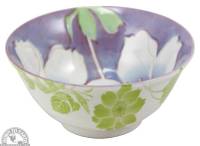 Bowl 6" - Purple with Two Flowers