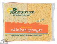 Cleaning Supplies - Sponges & Scrubbers - Down To Earth - Dual Surface Cellulose Sponges (4 Pack)
