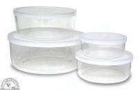 Bags & Containers - Food Storage  - Down To Earth - Frigoverre Round Storage Dish Set - Clear Lids (Set of 4)