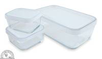 Kitchen - Bags & Containers - Down To Earth - Frigoverre Square Storage Dish Set - Clear Lids (Set of 3)