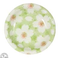 Sauce Dish 3.75" - Green with White Flowers