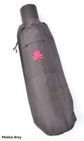 Barefoot Yoga Cotton Canvas Yoga Mat Bag With Embroidered Lotus - Pebble Grey
