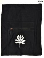 Yoga - Yoga Bags and Slings - Barefoot Yoga - Barefoot Yoga Duffel Style Cotton Canvas Yoga Mat Bag With Embroidered Lotus - Black