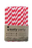 Susty Party Red Striped Straws 50 ct (8 Pack)