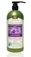 Avalon Organic Botanicals Bath & Shower Gel Value Size 32 oz- Organic Lavender (2 Pack)