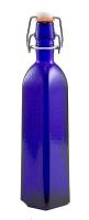 Kitchen - Drinkware - BIH Collection - BIH Collection Recycled Glass Cobalt Square Bottle with Clamp 120 cc
